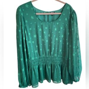 Torrid Plus Size 5X Green Peplum Top